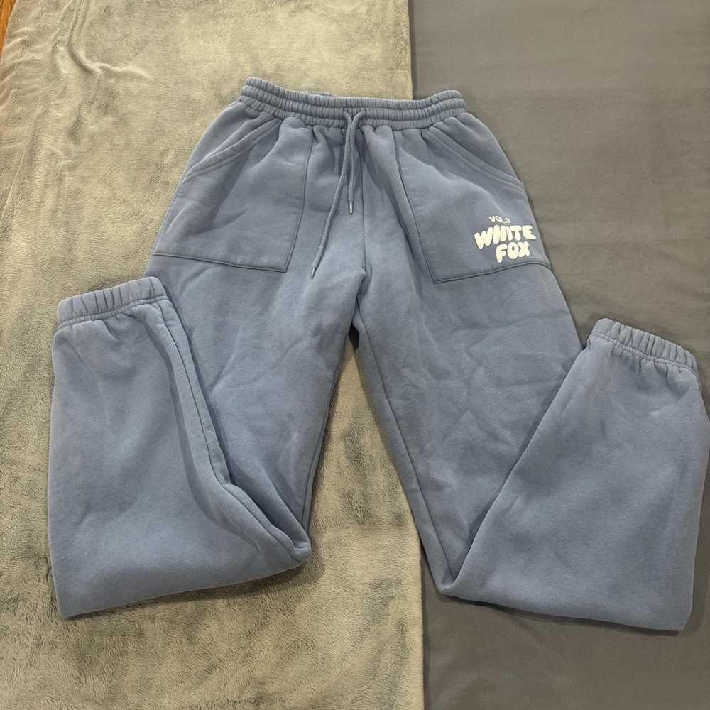 White Fox Boutique Blue Track Pants